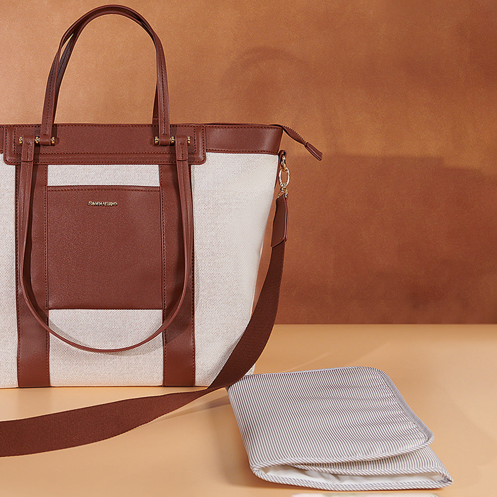 SUNVENO La Mode Premium Diaper Bag - Brown