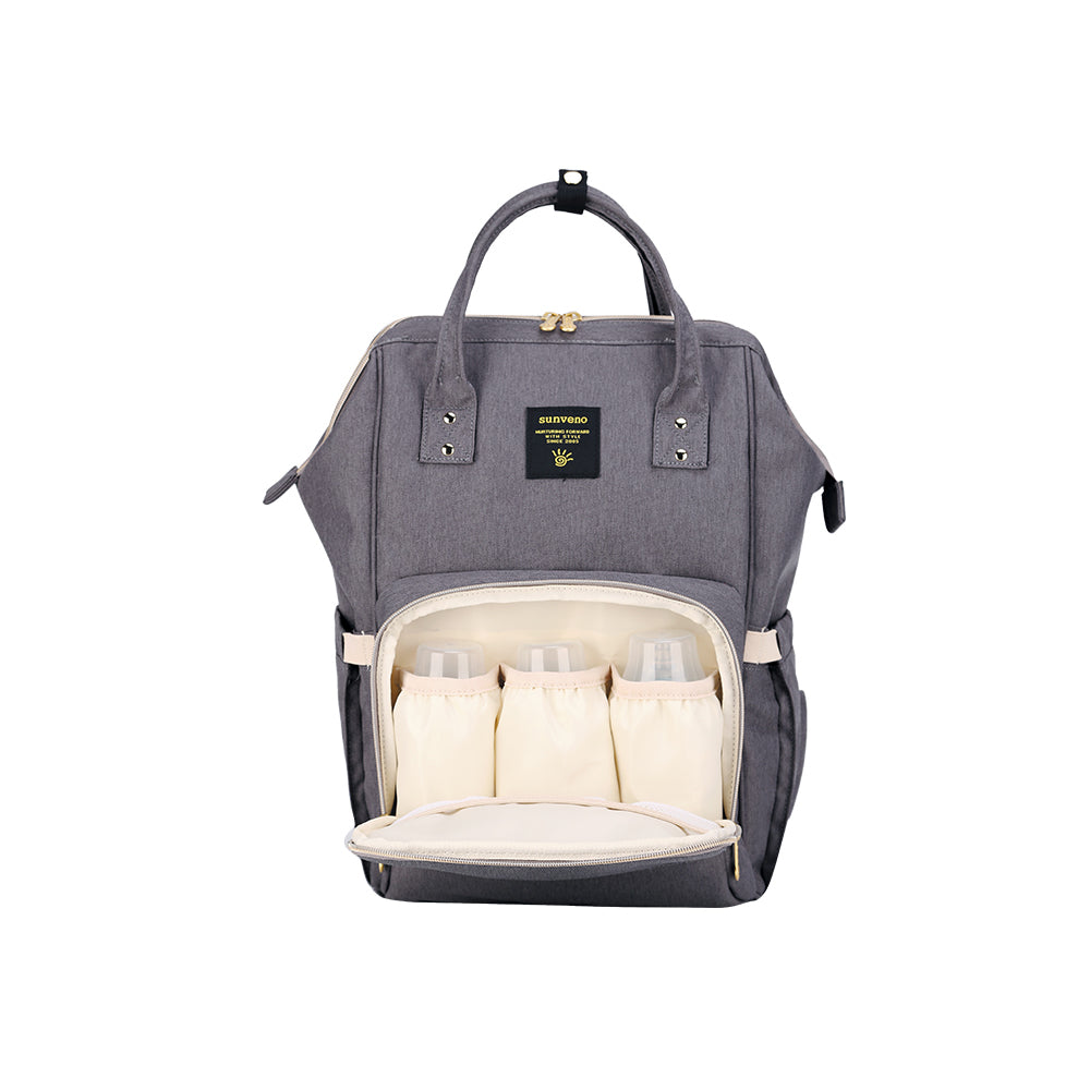 SUNVENO Mamma Diaper & Breast Pump Bottle Bag Set - Grey