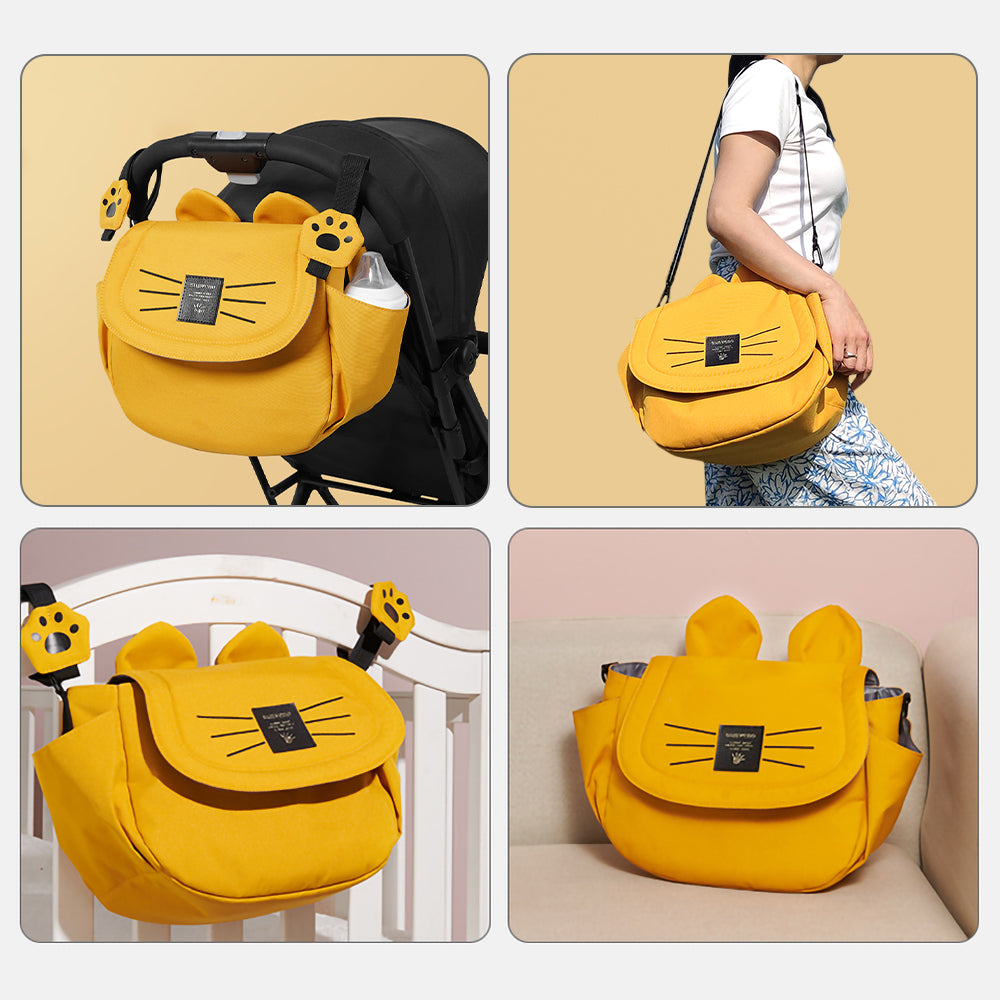 SUNVENO Meow Stroller Diaper Bag - Yellow