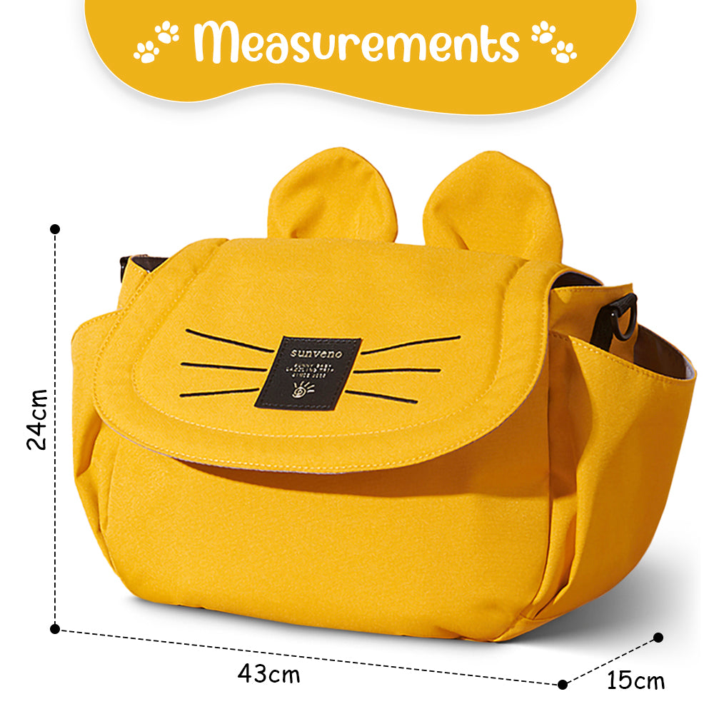 SUNVENO Meow Stroller Diaper Bag - Yellow