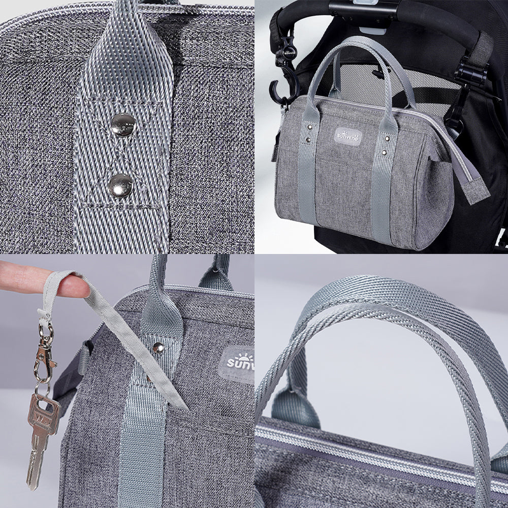 SUNVENO Mini Grab and Go Diaper Bag - Grey