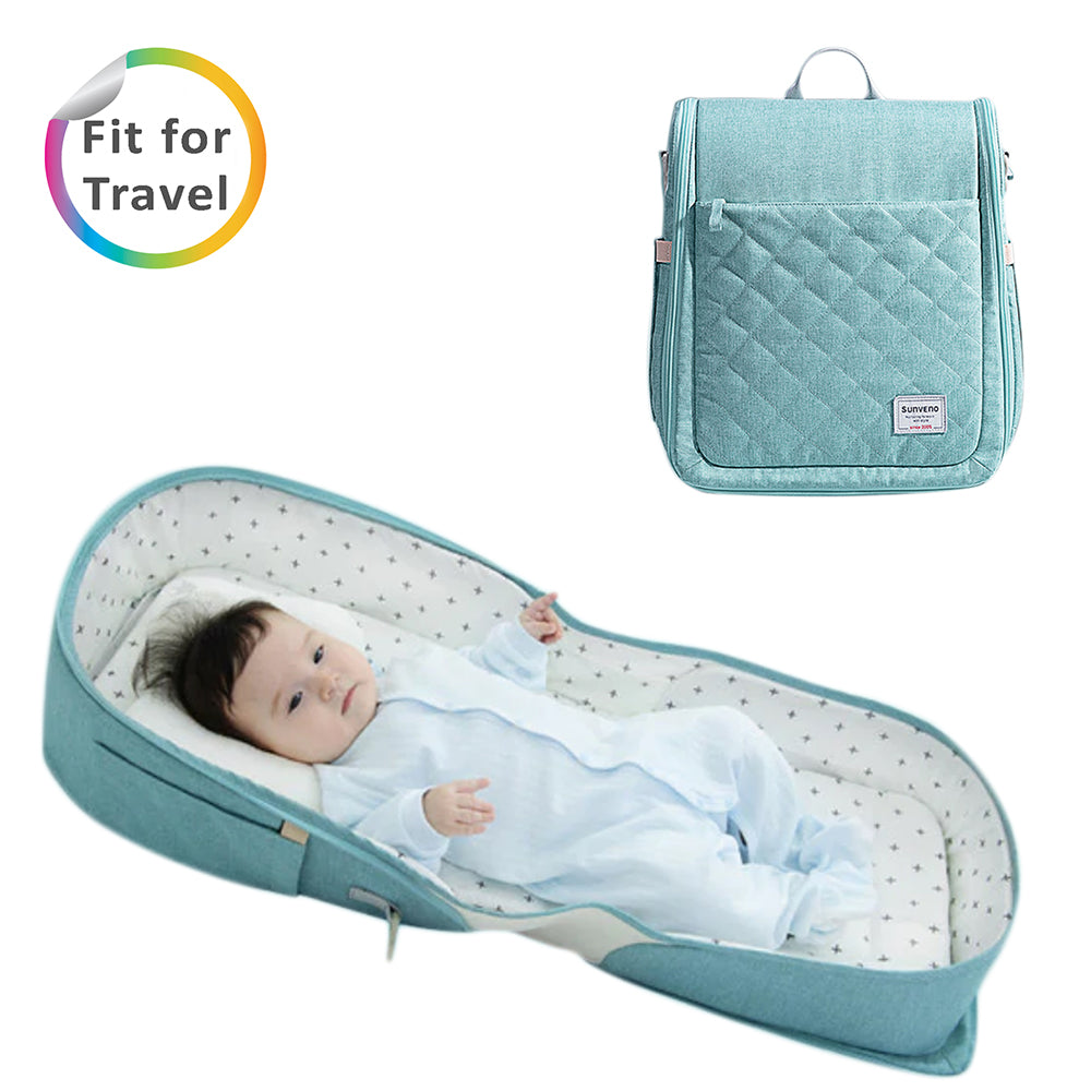 SUNVENO Portable Baby Bed & bag - Sea Green