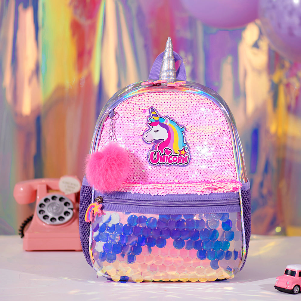 SUNVENO Unicorn Sparkle Backpack - Pink