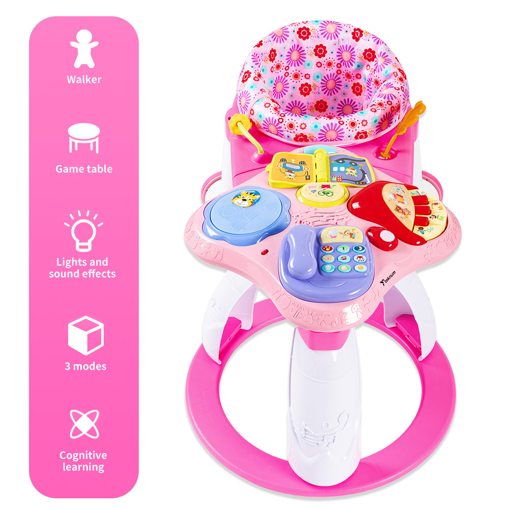 TEKNUM 3-in-1 Walker/Activity Center- Pink