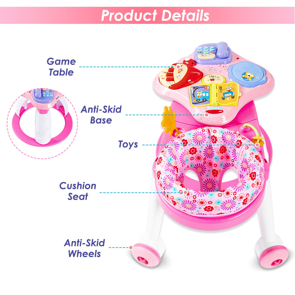 TEKNUM 3-in-1 Walker/Activity Center- Pink