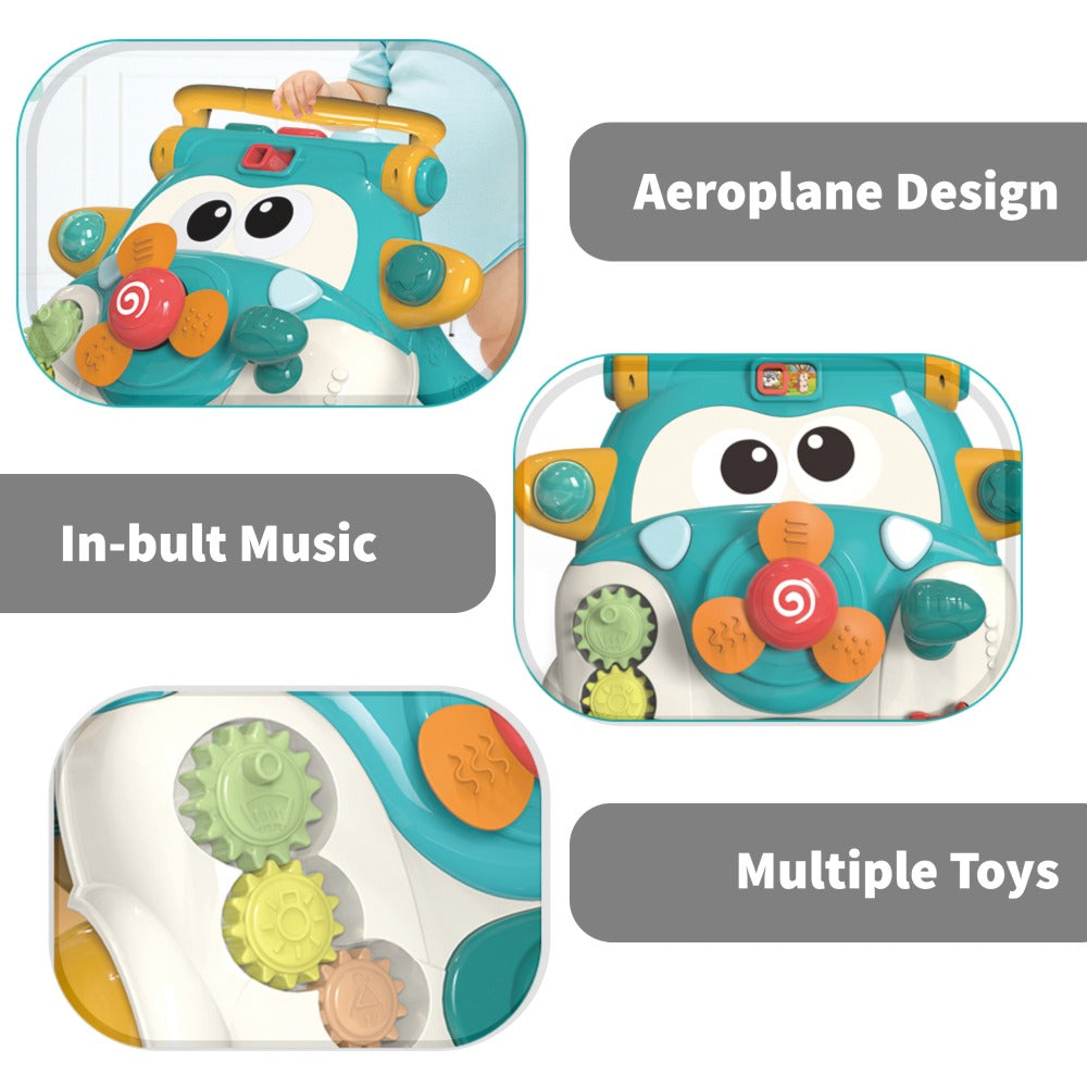 TEKNUM 3 - IN - 1 Baby Walker/Kids Cycle/Scooter Skates w/Musical keyboard - Green