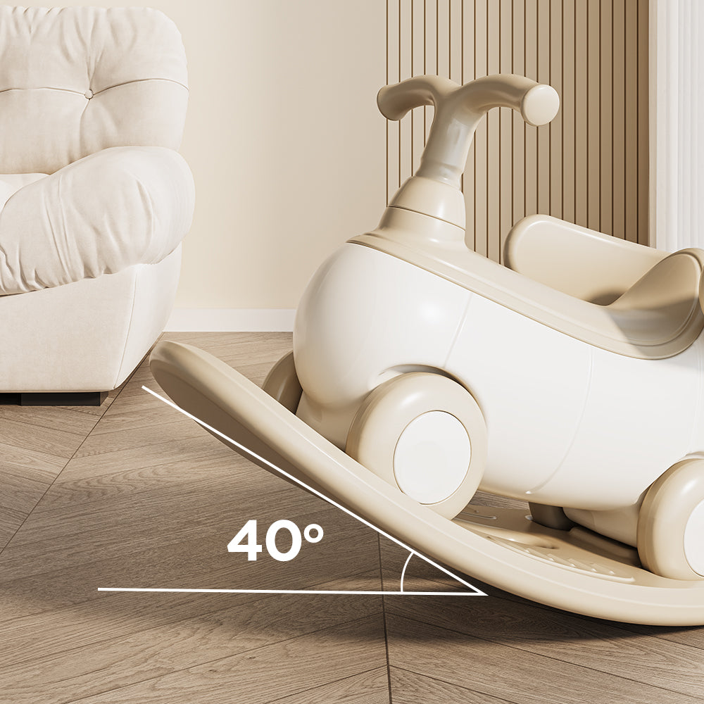 TEKNUM 5-in-1 Rocking Horse/Push Car/Balance Bike - White