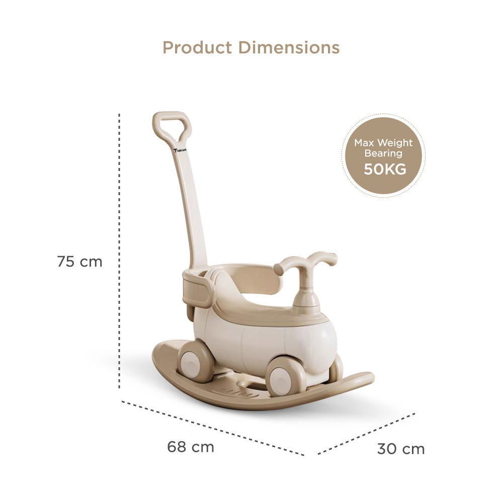TEKNUM 5-in-1 Rocking Horse/Push Car/Balance Bike - White