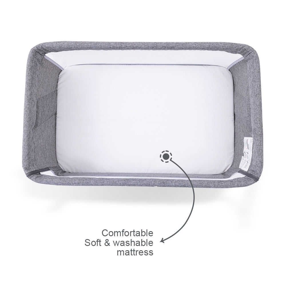 TEKNUM All In One, 0-4 Years Bedside Crib Cot & Sofa Expansion Pack - Grey