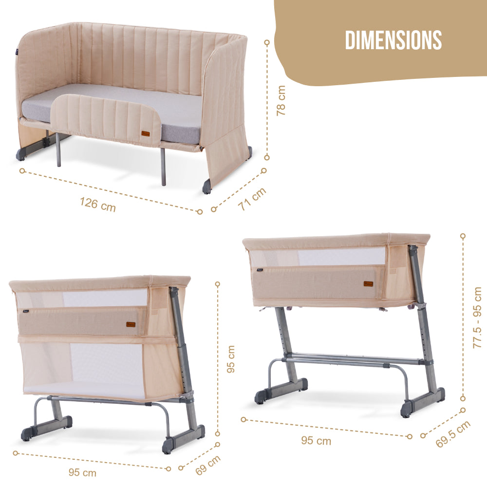 TEKNUM All In One, 0-4 Years Bedside Crib Cot & Sofa Expansion Pack - Ivory