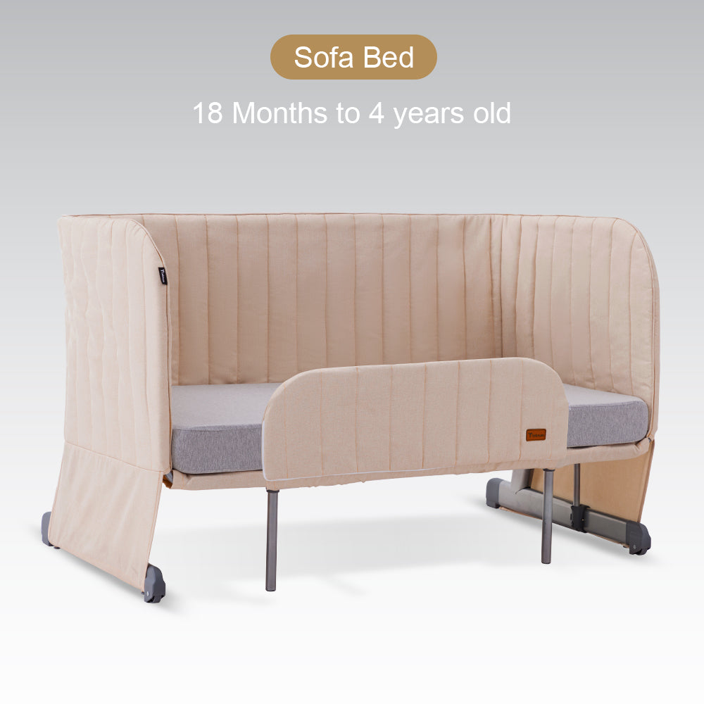 TEKNUM All In One, 0-4 Years Bedside Crib Cot & Sofa Expansion Pack - Ivory