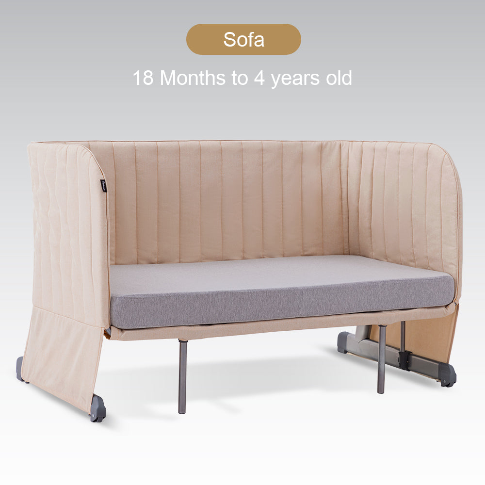 TEKNUM All In One, 0-4 Years Bedside Crib Cot & Sofa Expansion Pack - Ivory