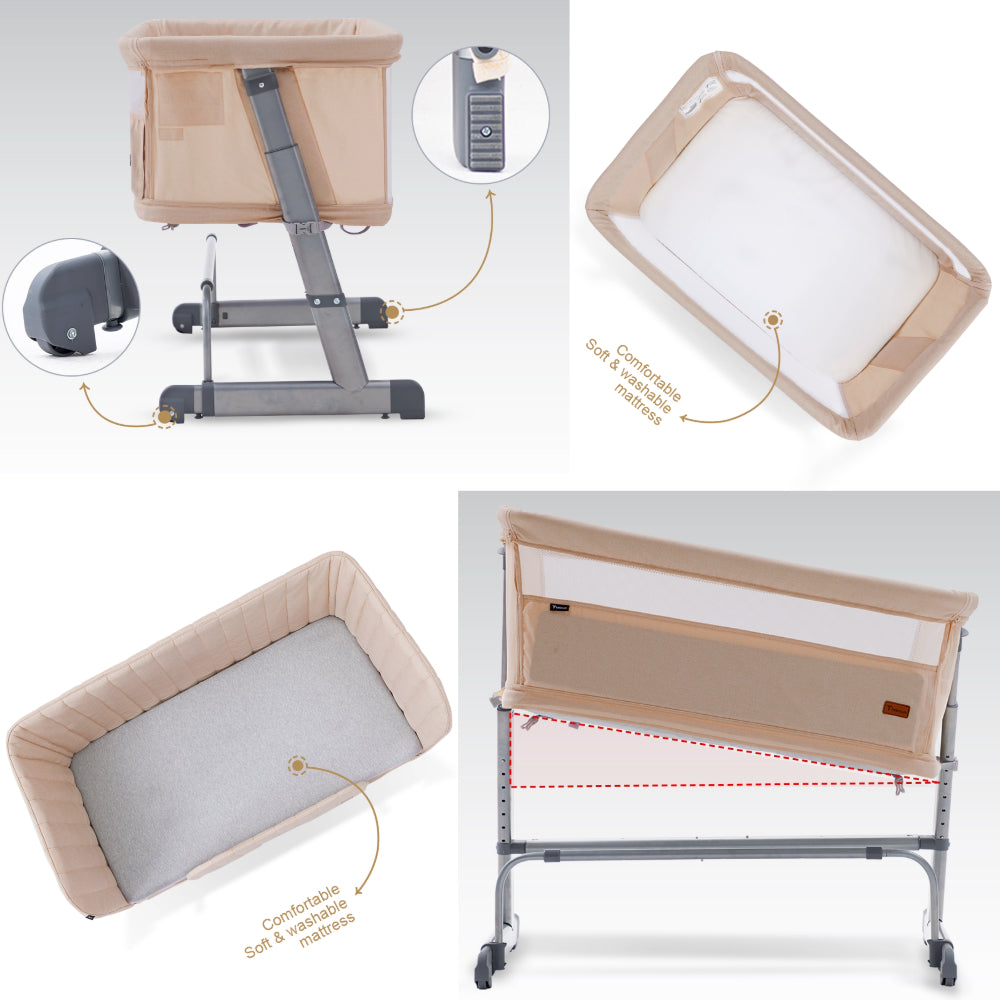TEKNUM All In One, 0-4 Years Bedside Crib Cot & Sofa Expansion Pack - Ivory
