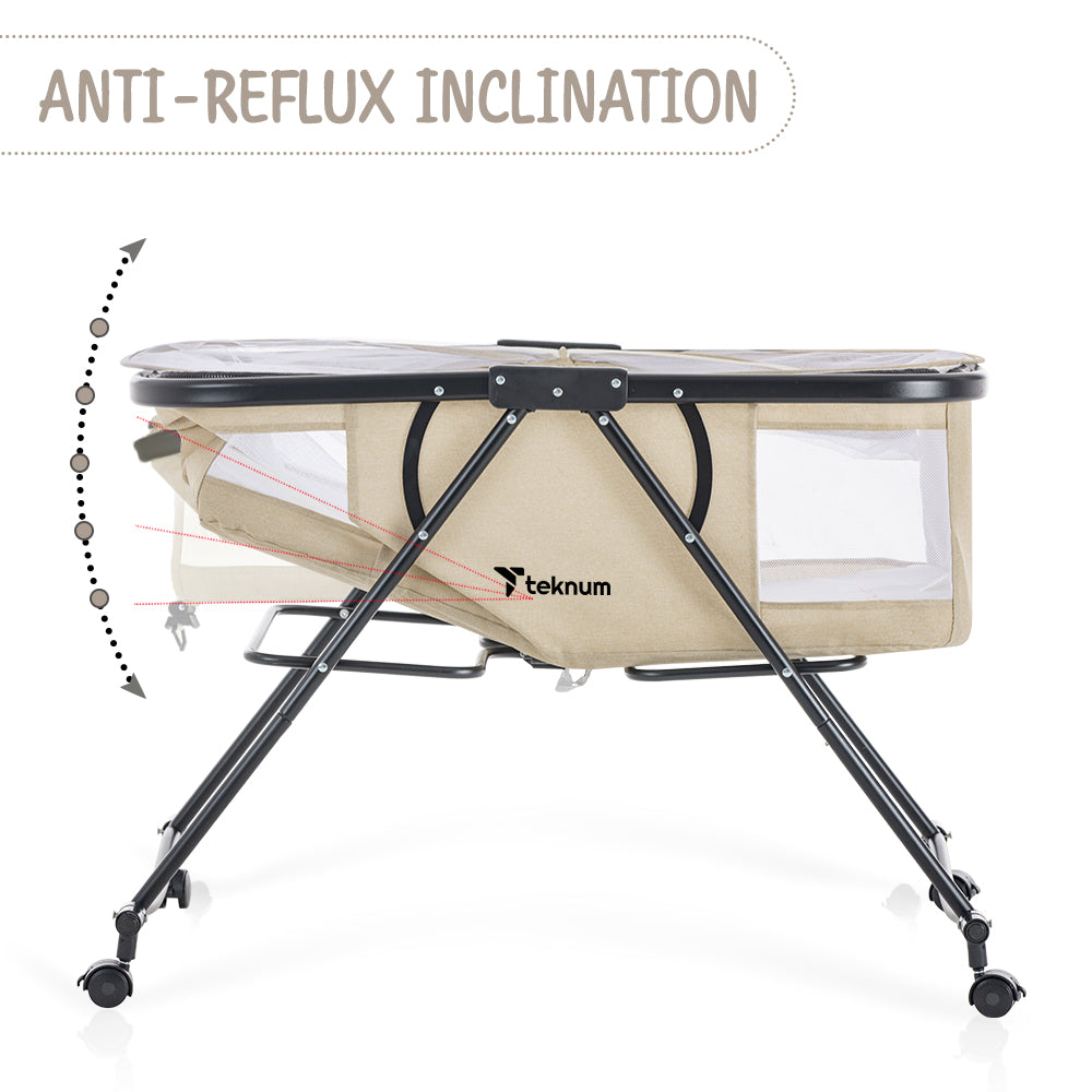 TEKNUM 3-IN-1 Baby Cot/Cradle w/Mosquito net & Wheels – Ivory