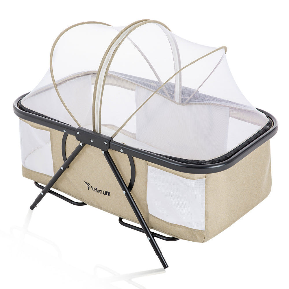 TEKNUM 3-IN-1 Baby Cot/Cradle w/Mosquito net & Wheels – Ivory