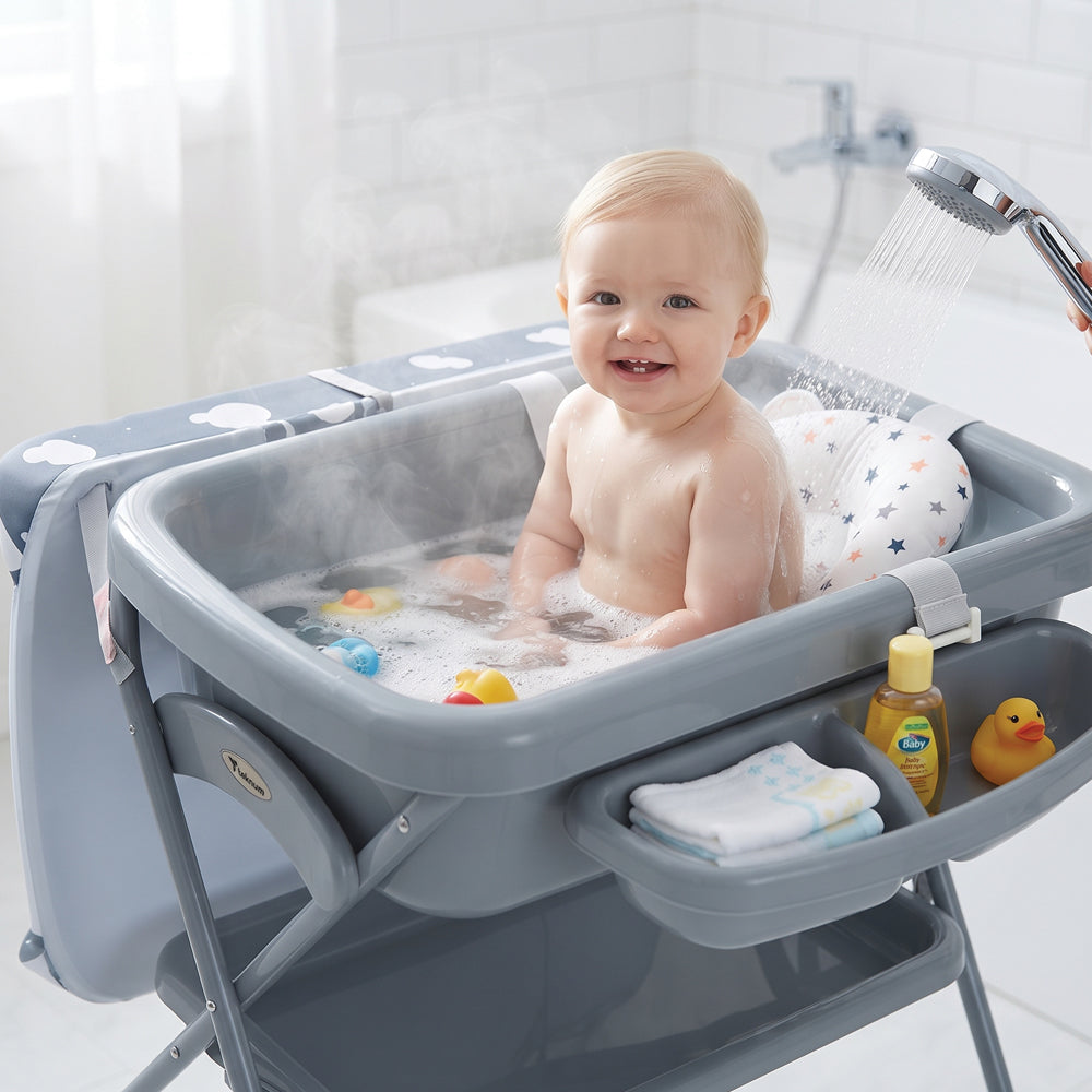 Teknum 2-in-1 Baby Bath & Changing Table - Dark Grey