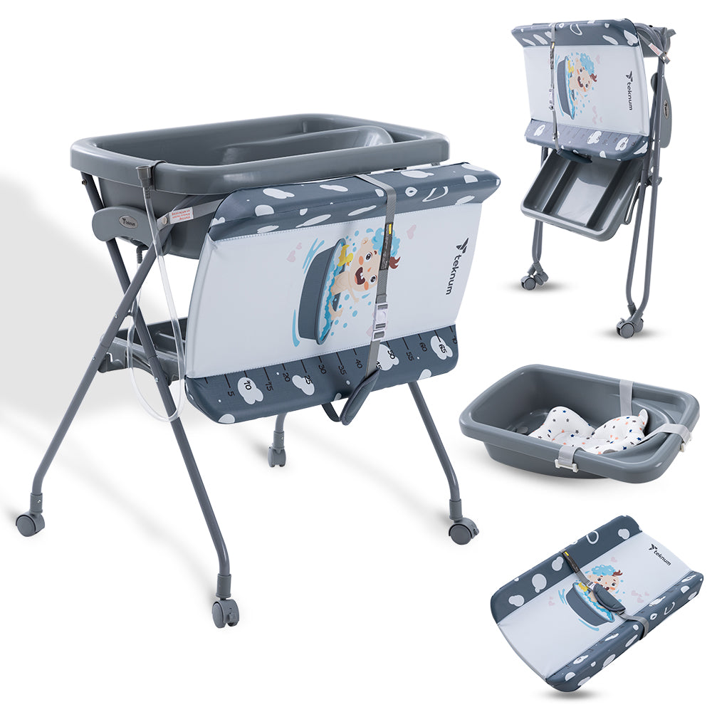 Teknum 2-in-1 Baby Bath & Changing Table - Dark Grey