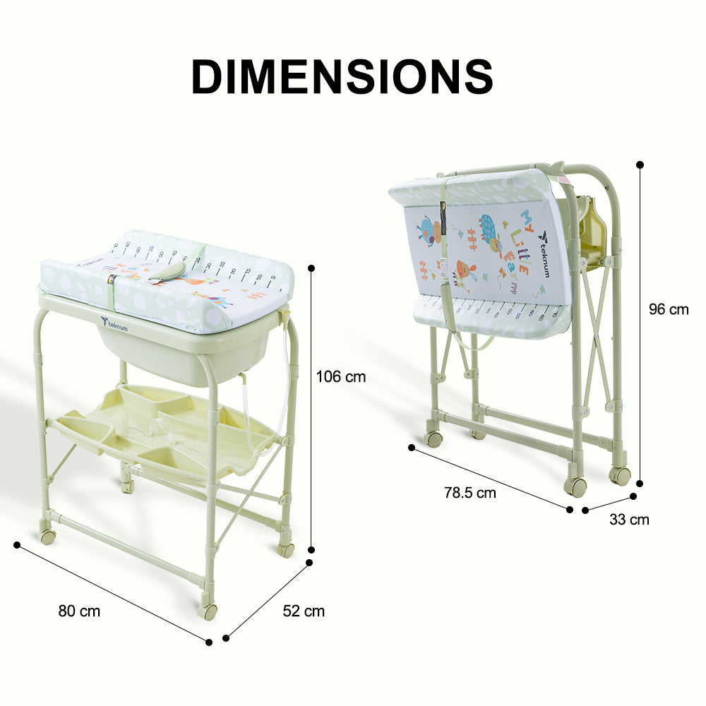 Teknum 2-In-1 Bath Tub & Changing Table - Green