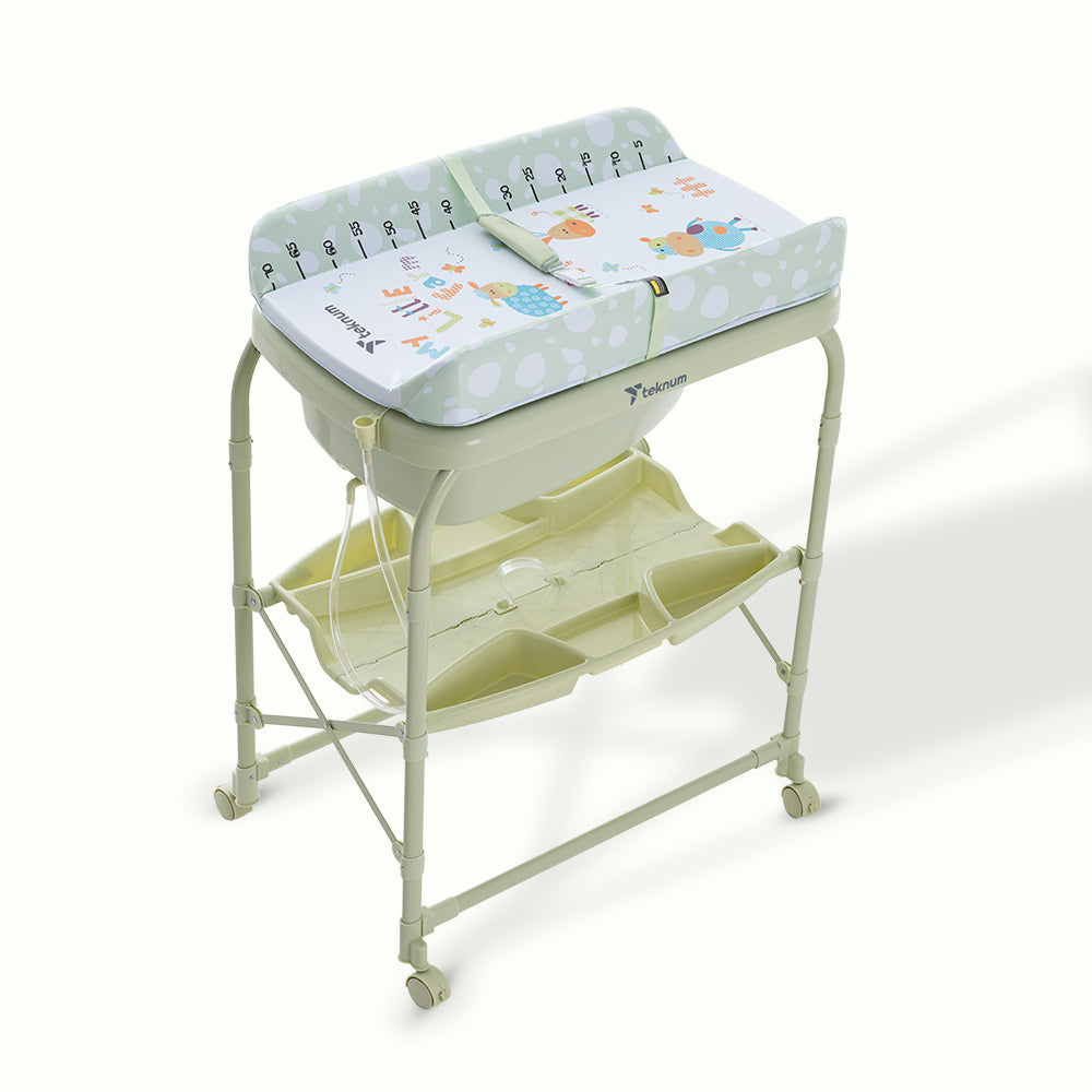 Teknum 2-In-1 Bath Tub & Changing Table - Green