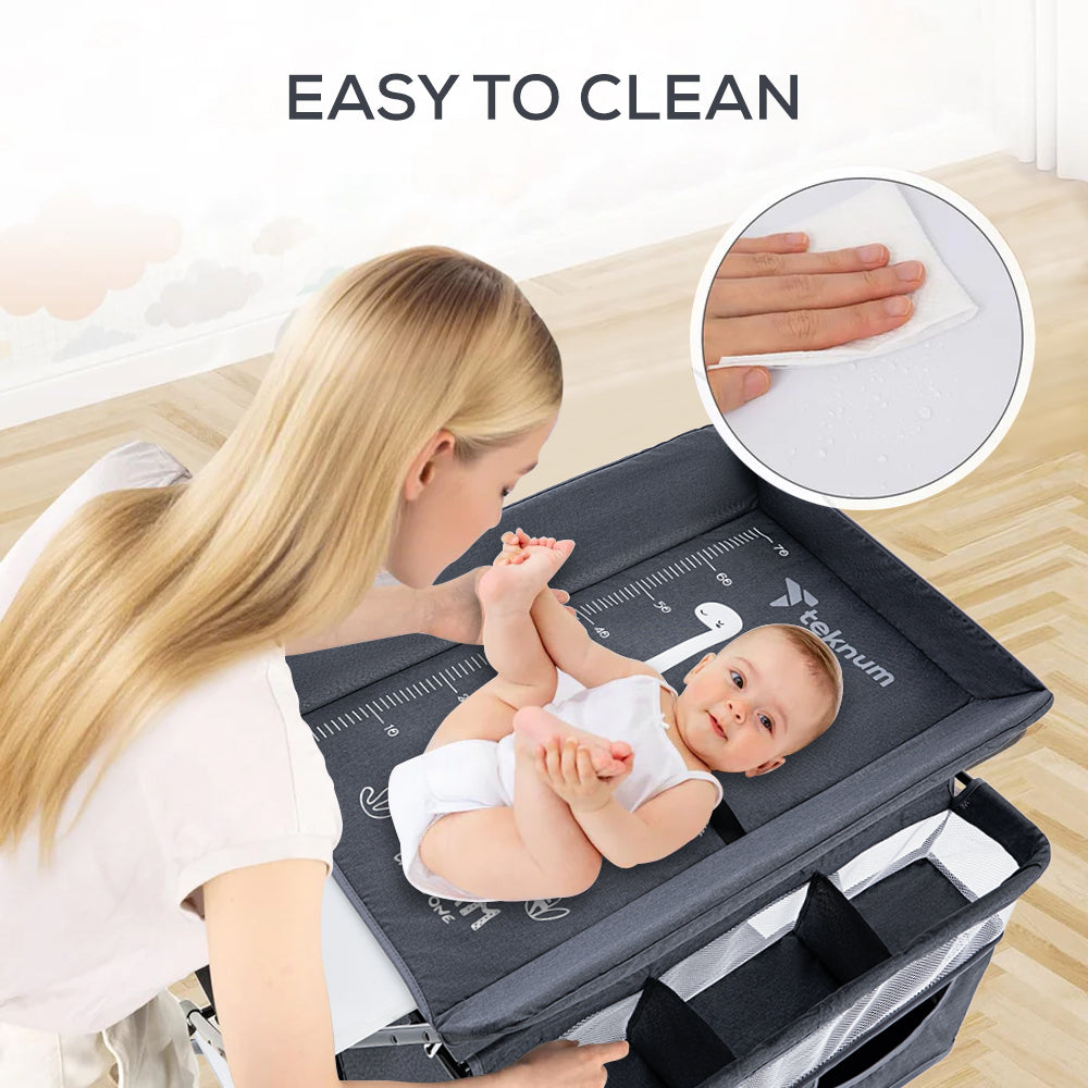 TEKNUM 4 - in - 1 Diaper Changing Table Organizer - Charcoal Grey