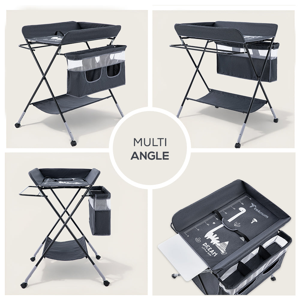 TEKNUM 4 - in - 1 Diaper Changing Table Organizer - Charcoal Grey