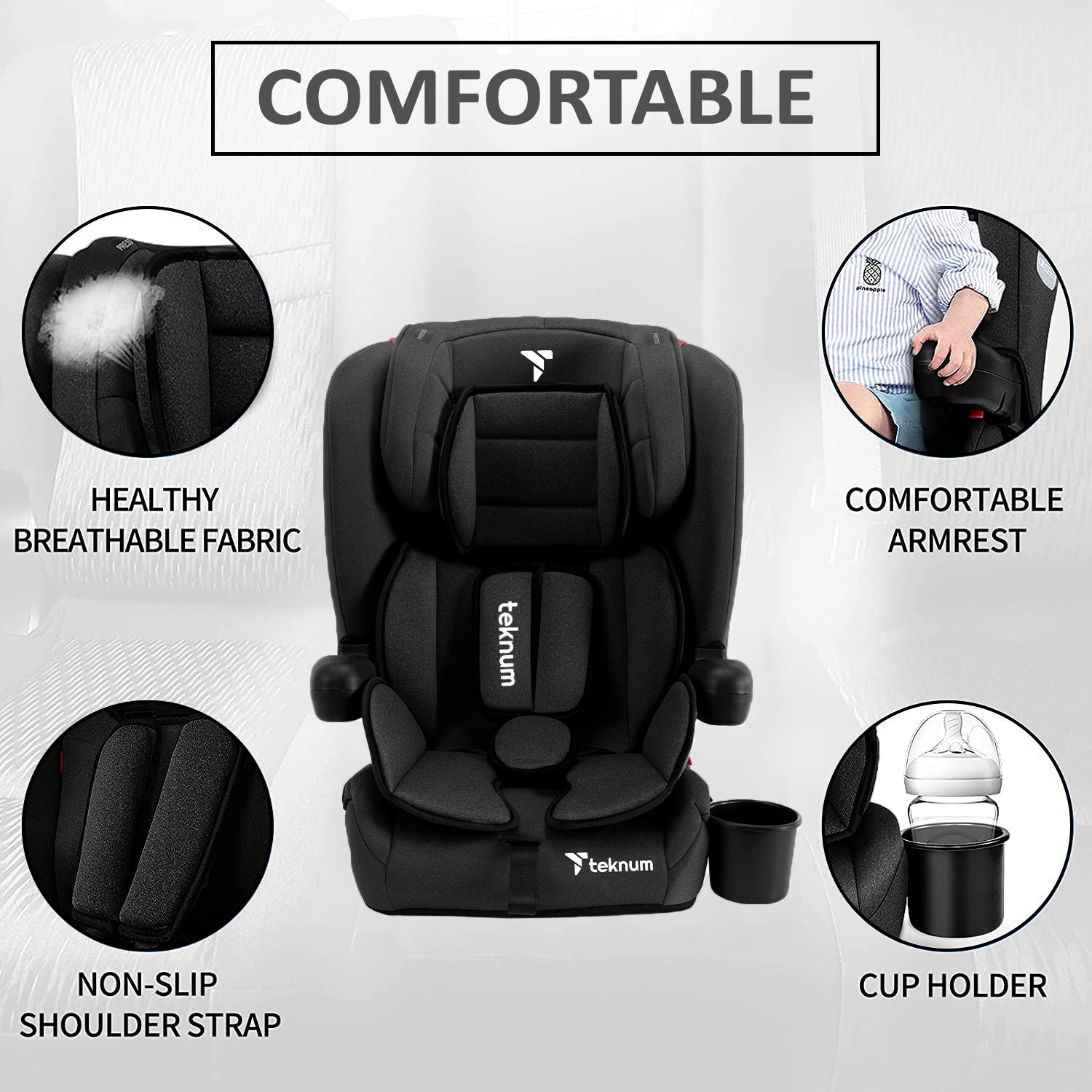 TEKNUM Pack and Go Foldable Car Seat Black