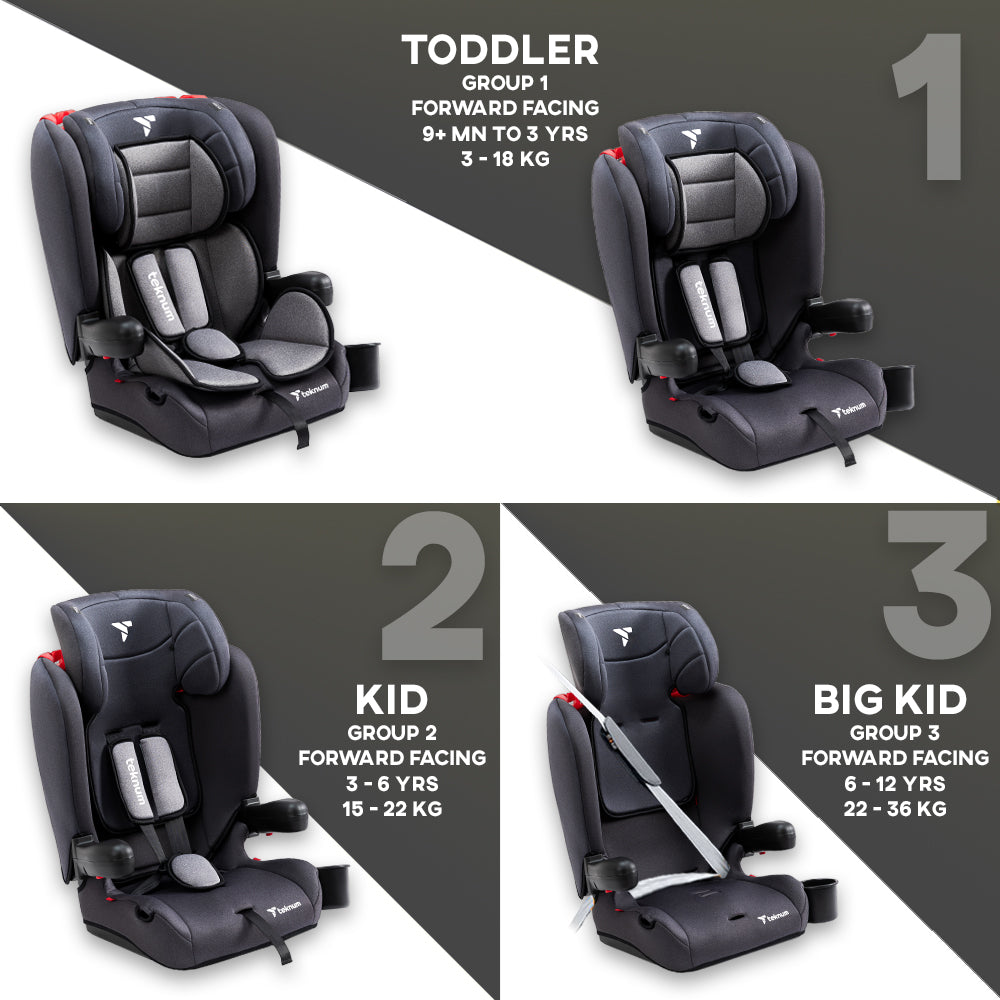 TEKNUM Pack and Go Foldable Car Seat Grey