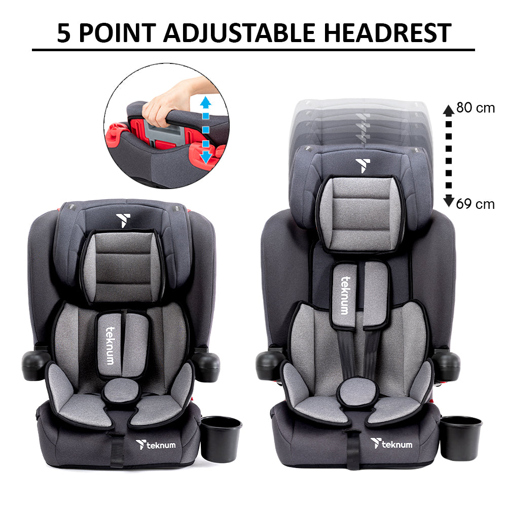 TEKNUM Pack and Go Foldable Car Seat Grey