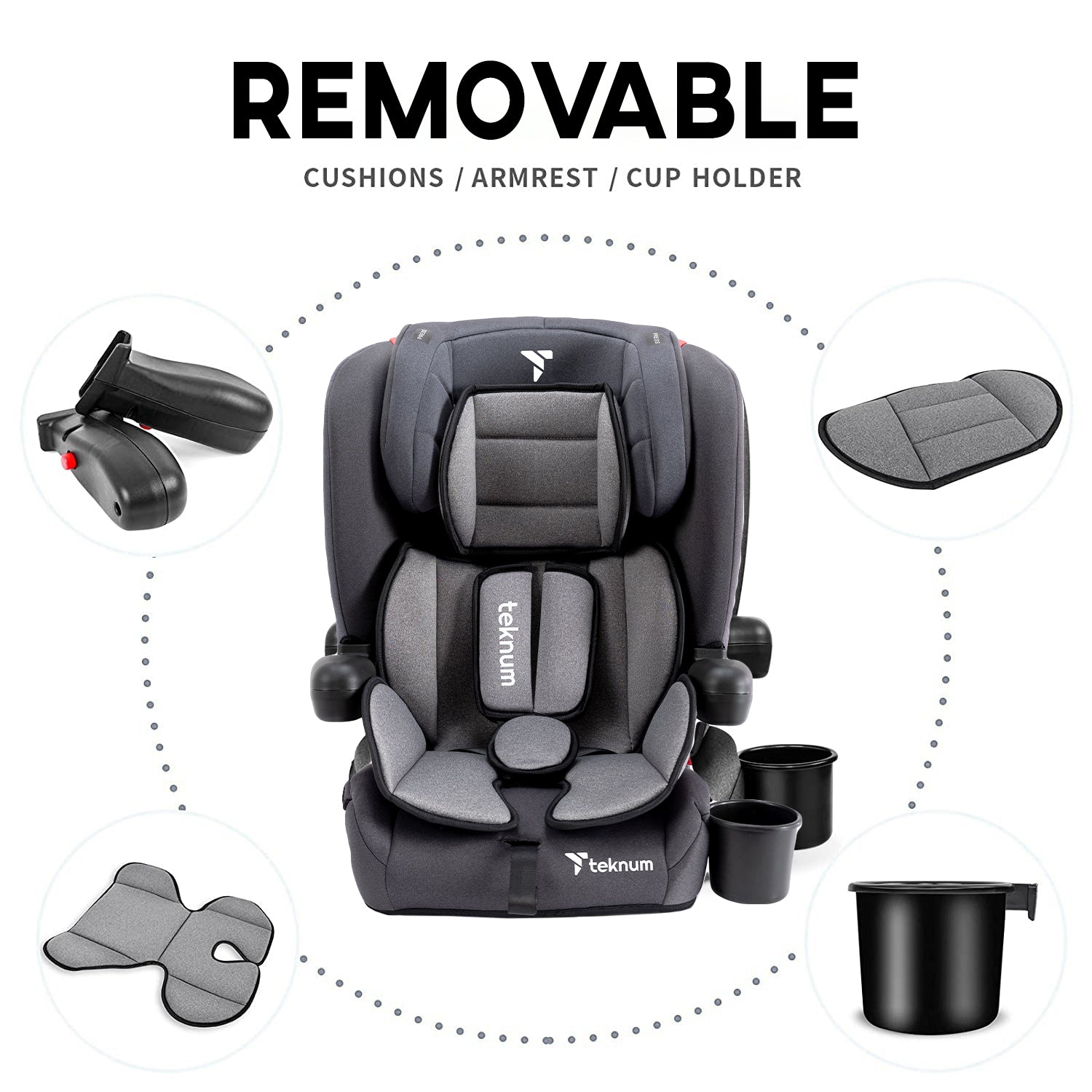 TEKNUM Pack and Go Foldable Car Seat Grey