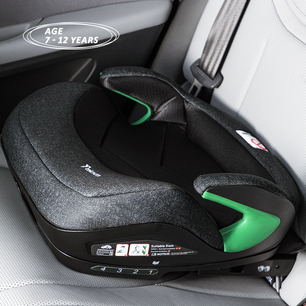 TEKNUM Car Seat I-Size Booster with 4 Reclining Mode & Isofix - Grey