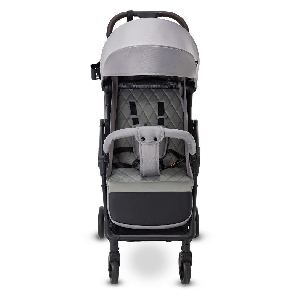 Teknum Explorer 4 Cabin-Friendly Stroller – One-Hand Auto-Fold Reclining Baby Stroller, Grey