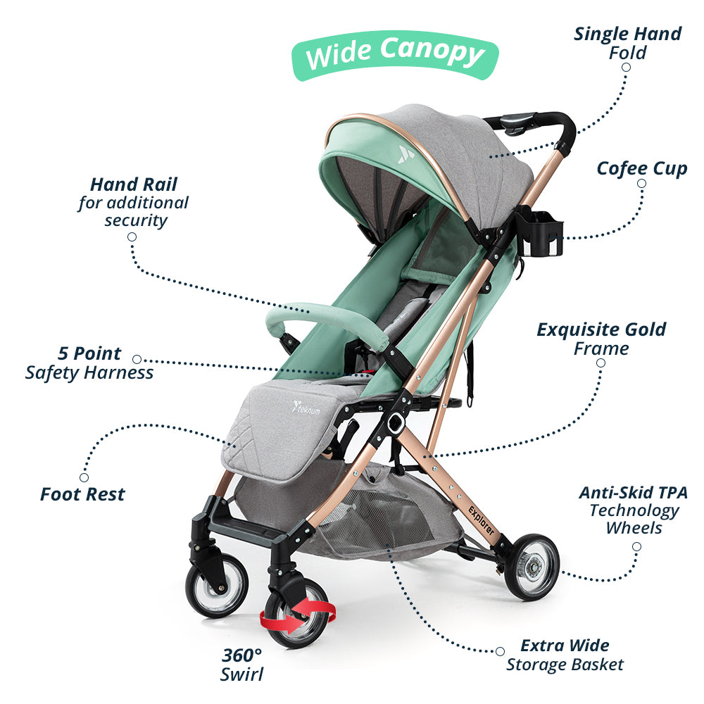 TEKNUM Explorer Travel Stroller - Mint Green