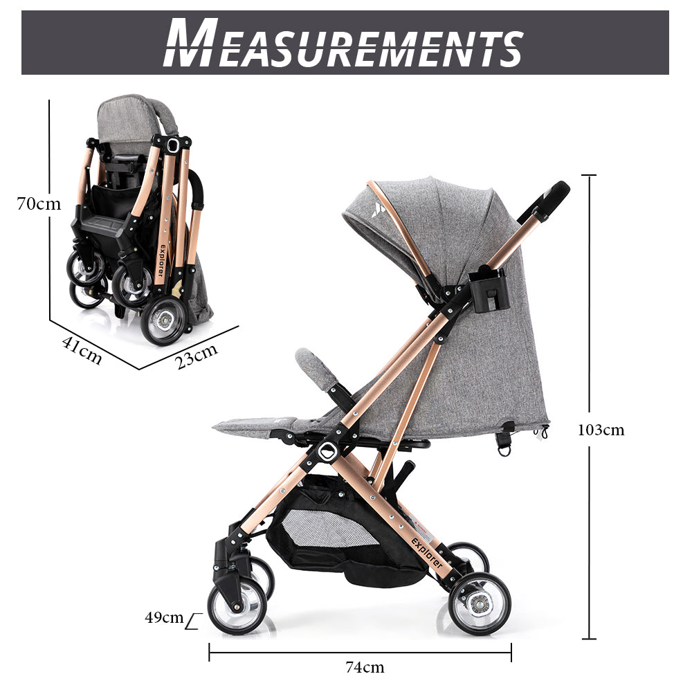 TEKNUM Explorer Travel Stroller - Melange Grey