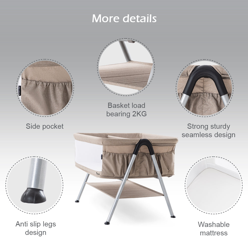 TEKNUM FELLOW 2 Twin Bedside Crib Bassinet - Ivory