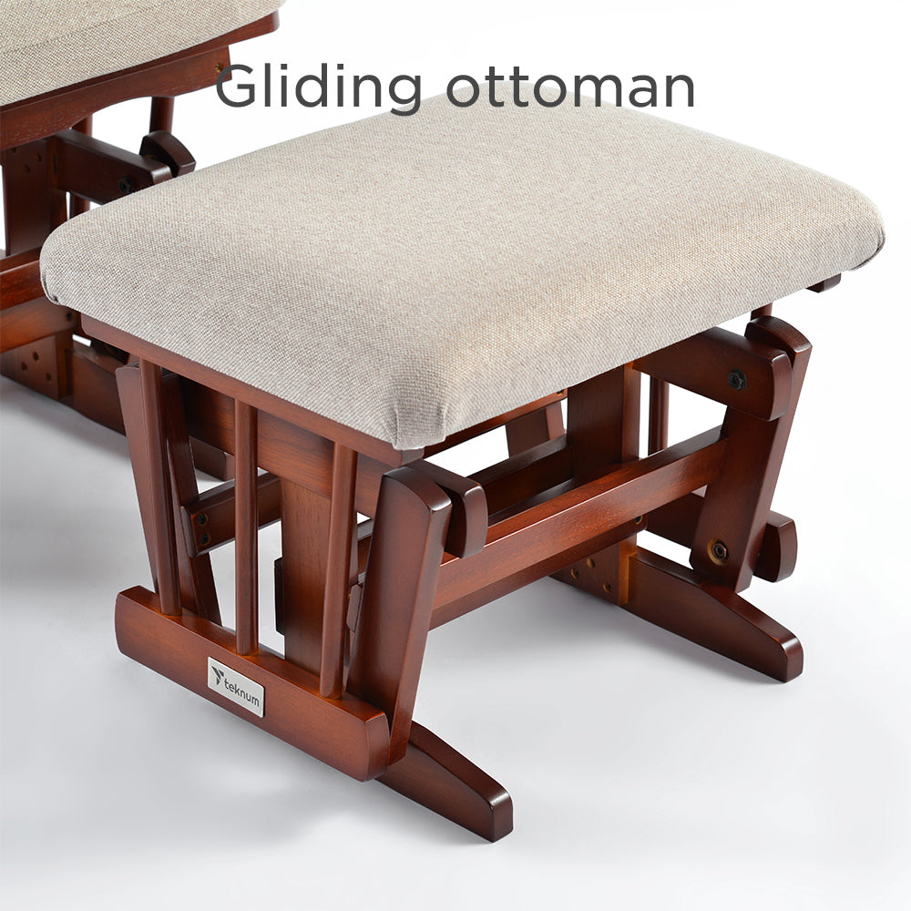 كرسي انزلاقي فاخر من TEKNUM مع طقم مسند قدم - بيج