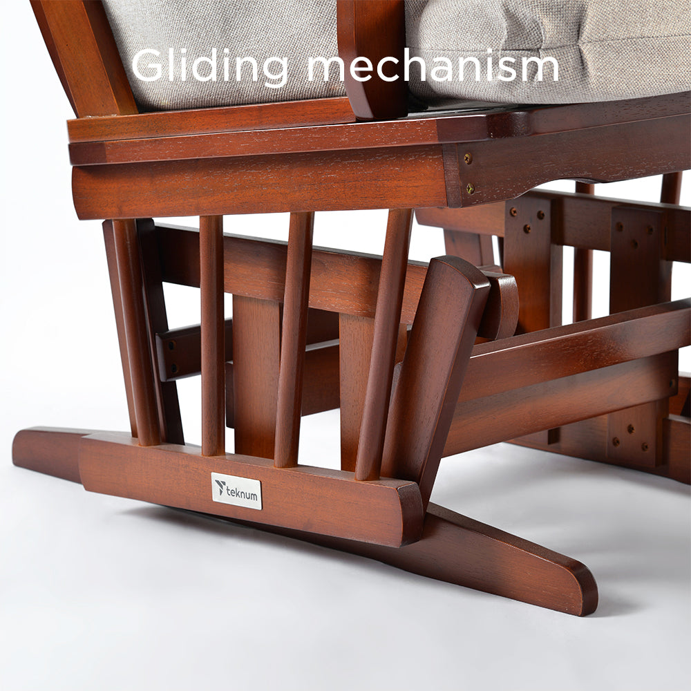 كرسي انزلاقي فاخر من TEKNUM مع طقم مسند قدم - بيج