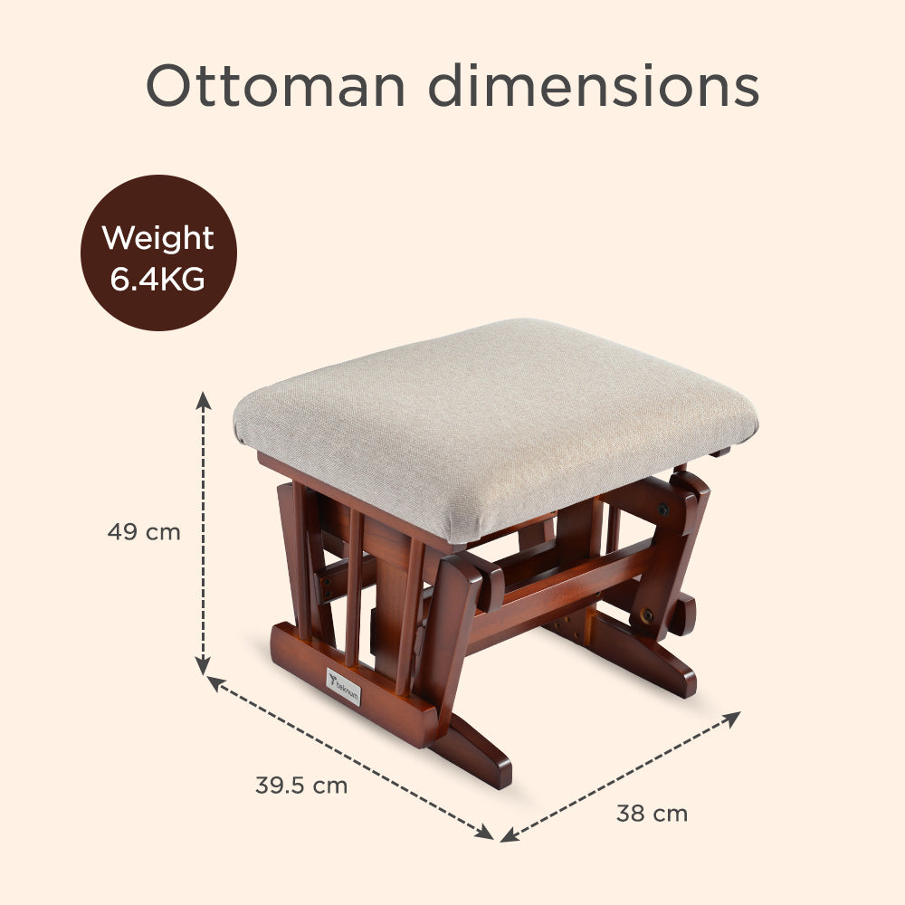 كرسي انزلاقي فاخر من TEKNUM مع طقم مسند قدم - بيج