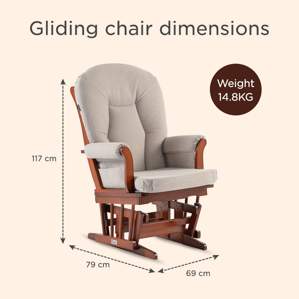 كرسي انزلاقي فاخر من TEKNUM مع طقم مسند قدم - بيج