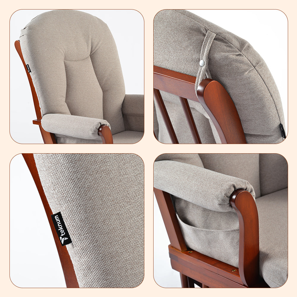 TEKNUM Deluxe Gliding Chair with Ottoman Set - Beige