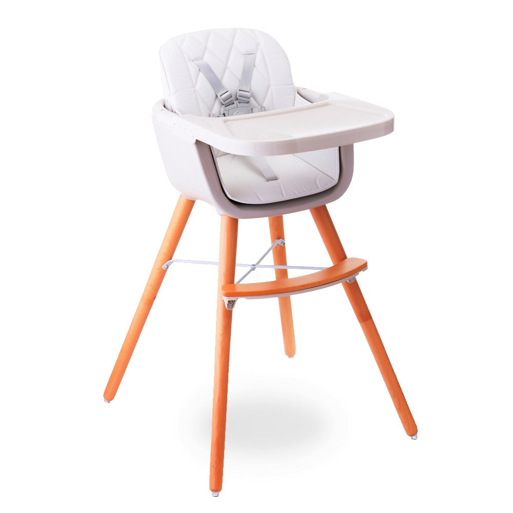 TEKNUM - Premium Dual Height Wooden High Chair - White