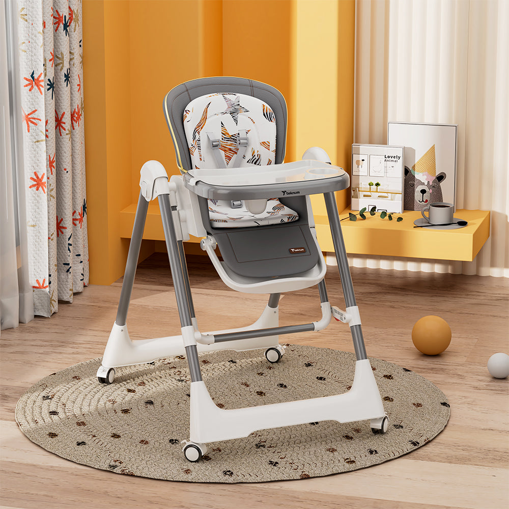 TEKNUM 5-IN-1 Swing with High Chair with Lockable wheels - Grey