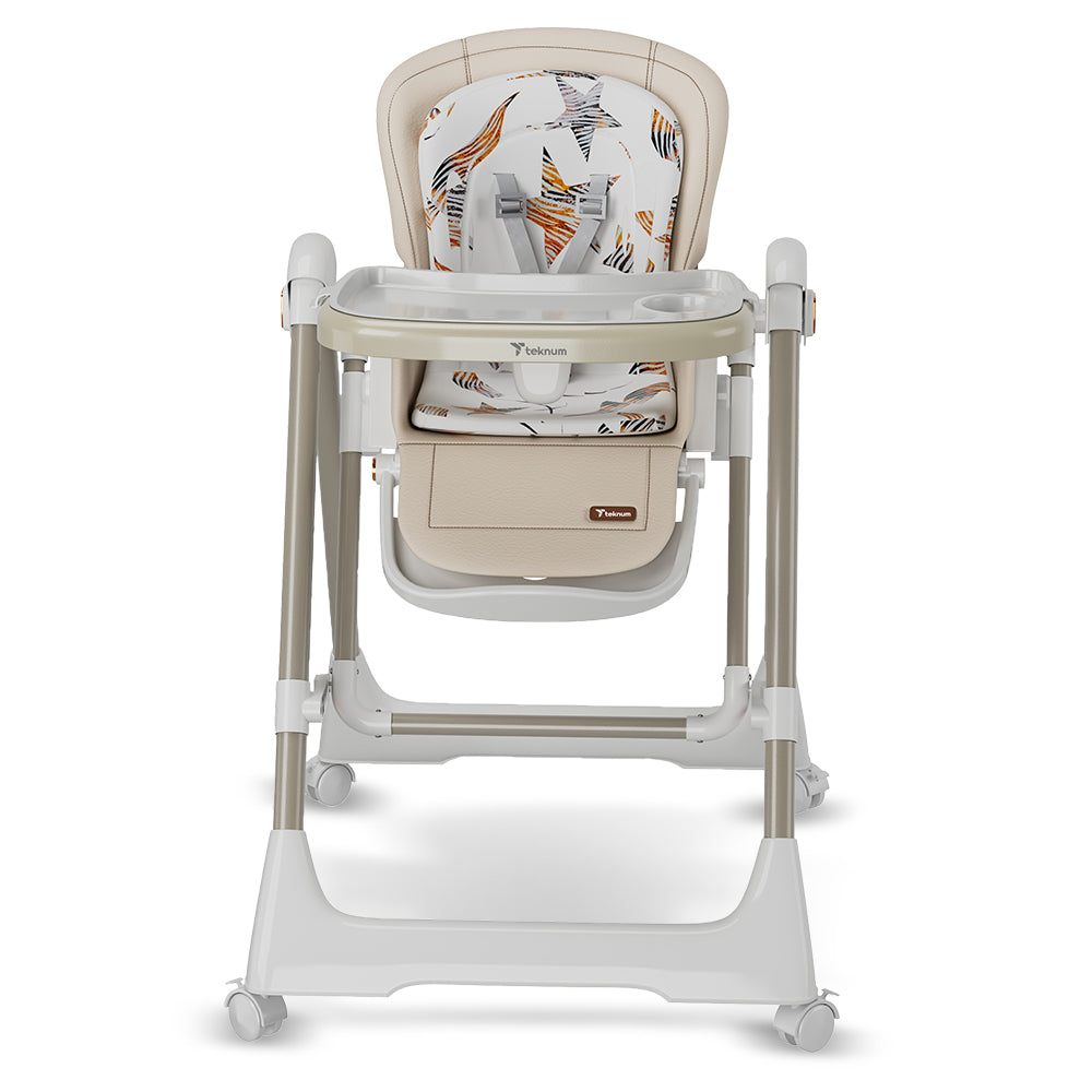 TEKNUM 5-IN-1 Swing with High Chair with Lockable wheels - Ivory