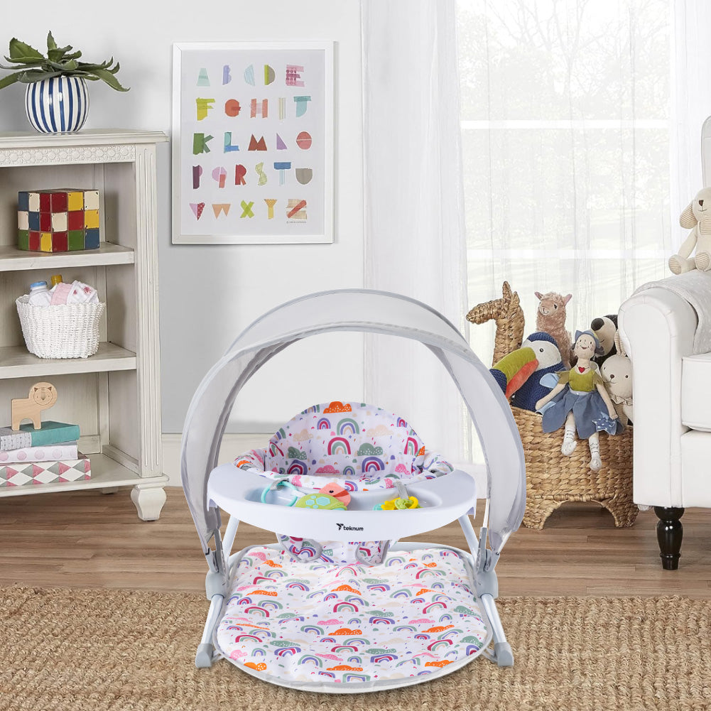 TEKNUM Baby Sit up support w/Feeding Tray - Grey