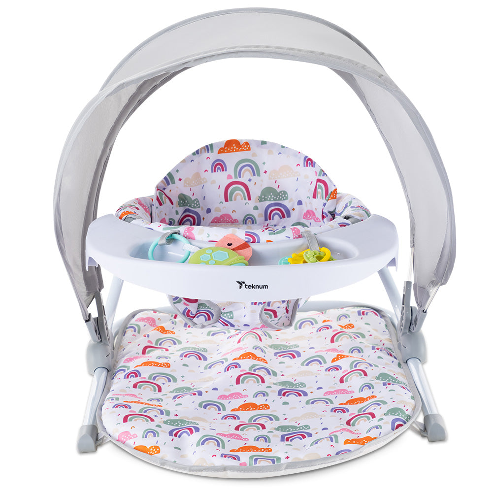 TEKNUM Baby Sit up support w/Feeding Tray - Grey