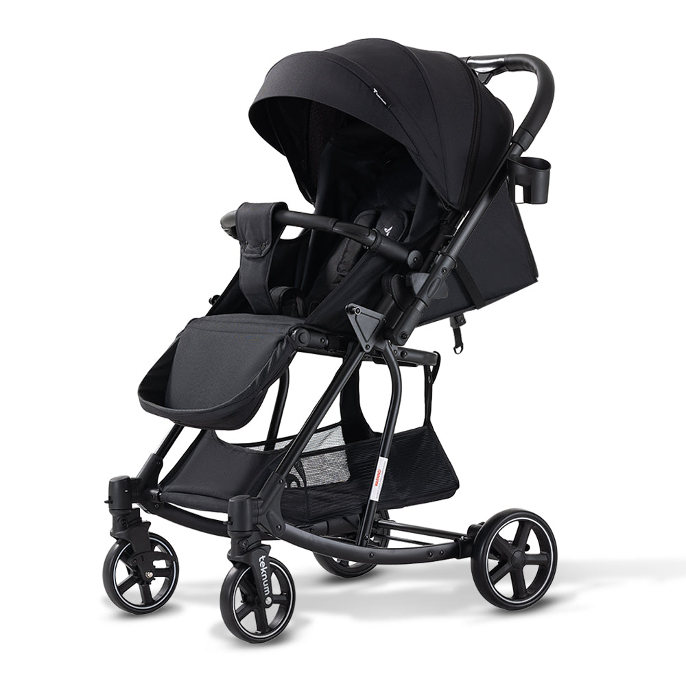 Teknum 2-in-1 Glide Reversible Rocker Baby Stroller – One-Hand Fold Travel Stroller, Black