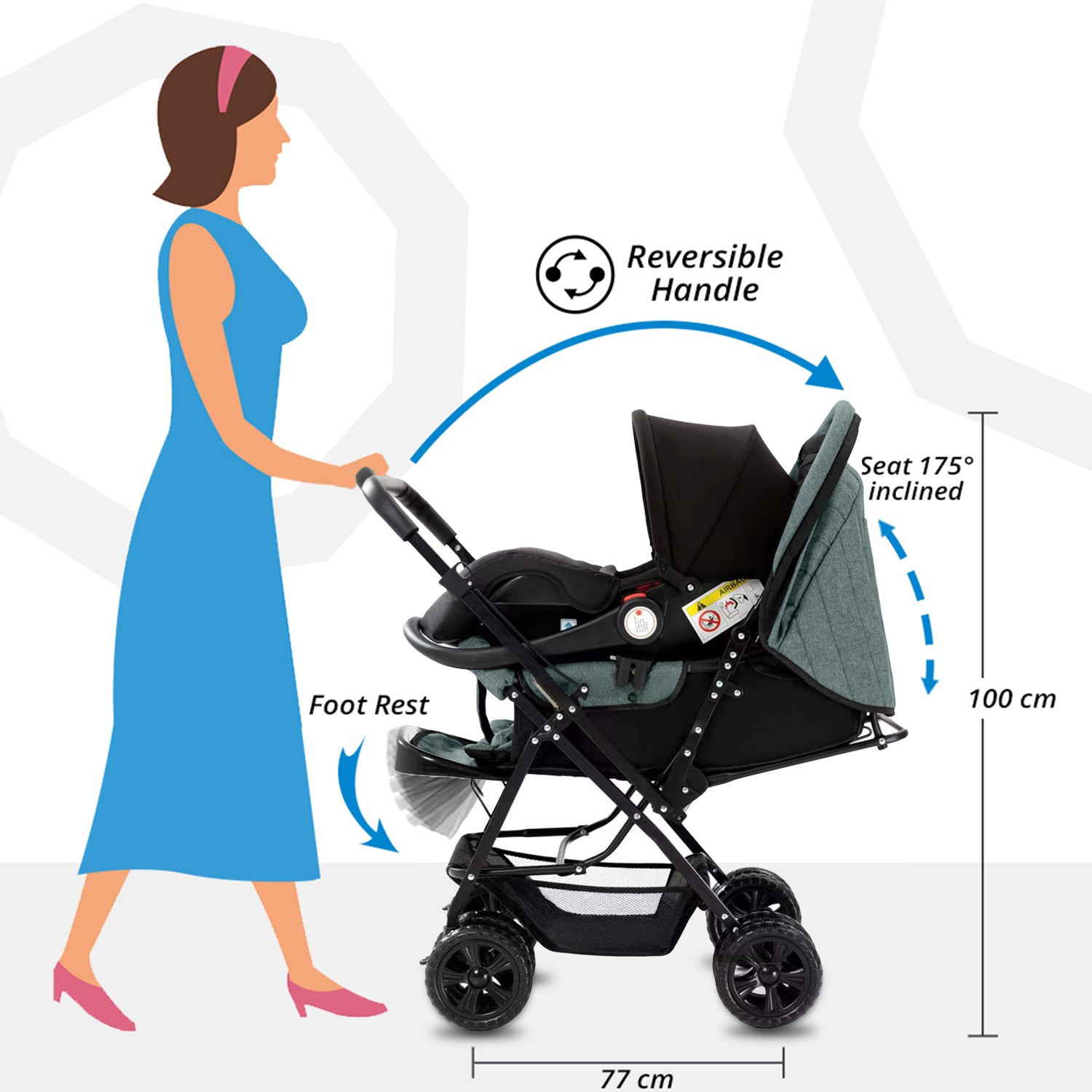 TEKNUM Reversible Look at Me Stroller - Dark Grey