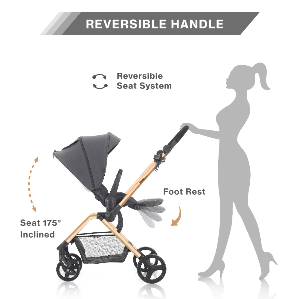 TEKNUM STROLL - 1 Reversible Travel Stroller - Grey