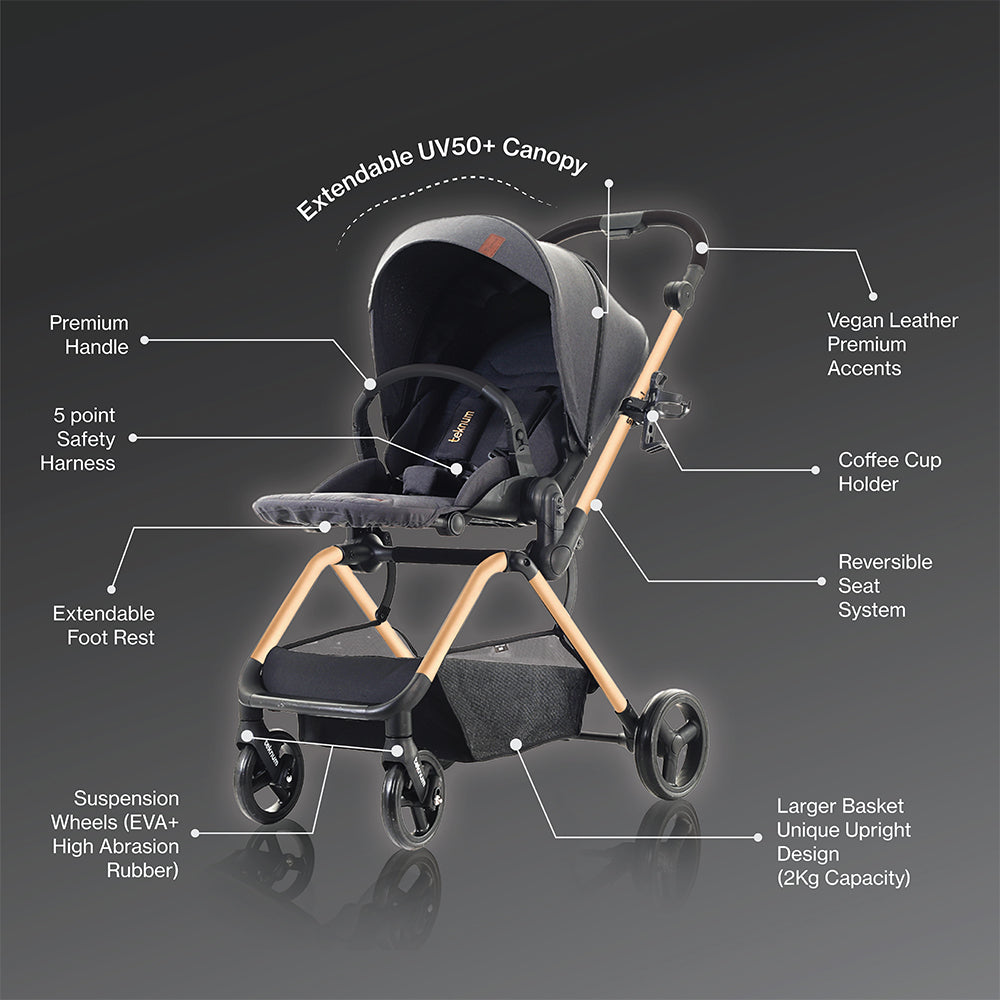 TEKNUM STROLL - 1 Reversible Travel Stroller - Grey