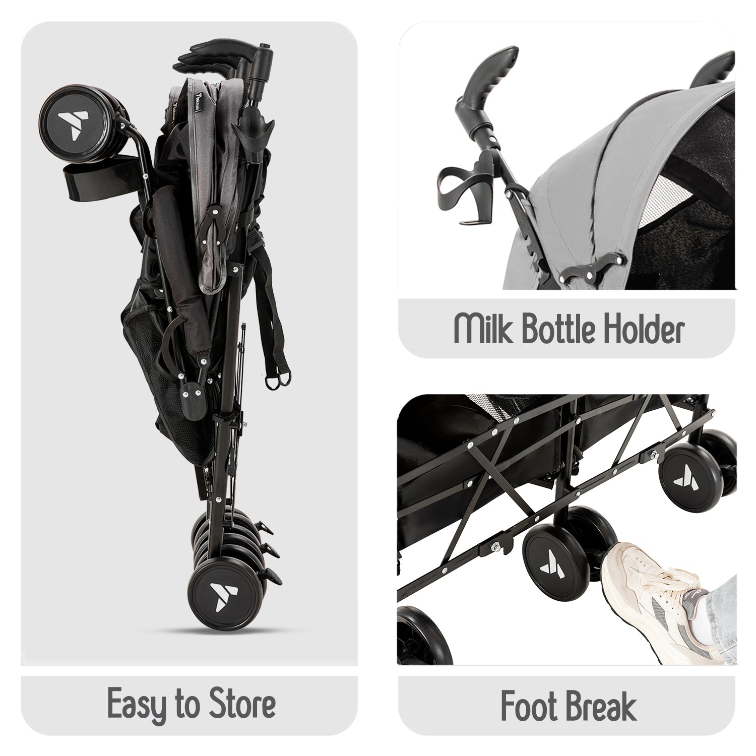 TEKNUM Twin Stroller Fellow - Grey