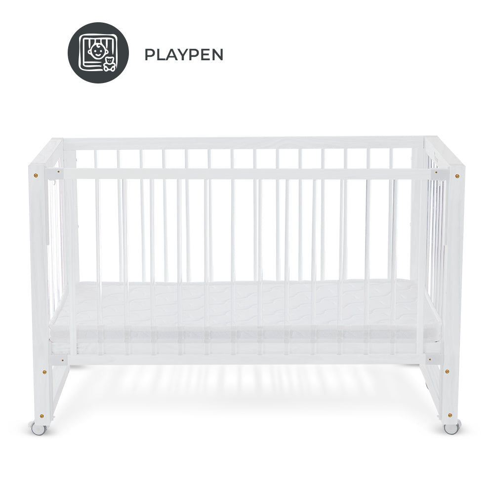 TEKNUM Prism 4in1 Acrylic Convertible Crib w/ mattress - White